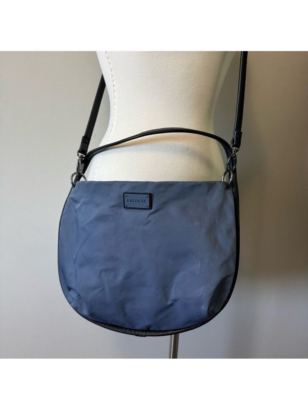 Lacoste Dark Blue Handbag Bag with Removable leather Shoulder Strap
